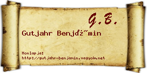 Gutjahr Benjámin névjegykártya